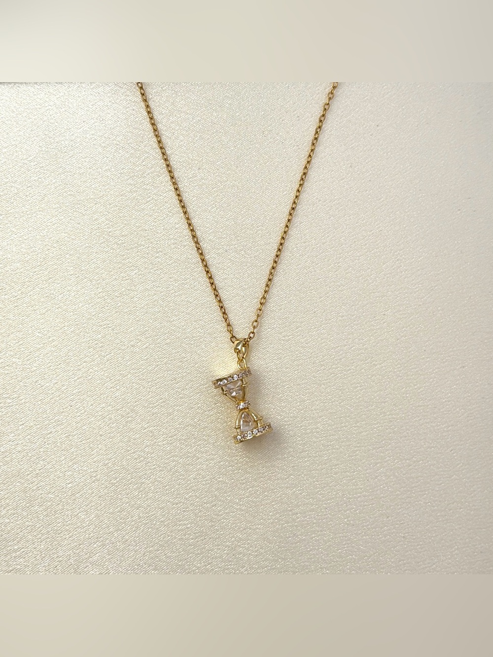 CZ Hourglass Pendant Necklace for Women
